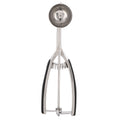 Stainless steel ice cream spoon and melon baller with 44mm diameter, ideal for kitchen use and outdoor play.