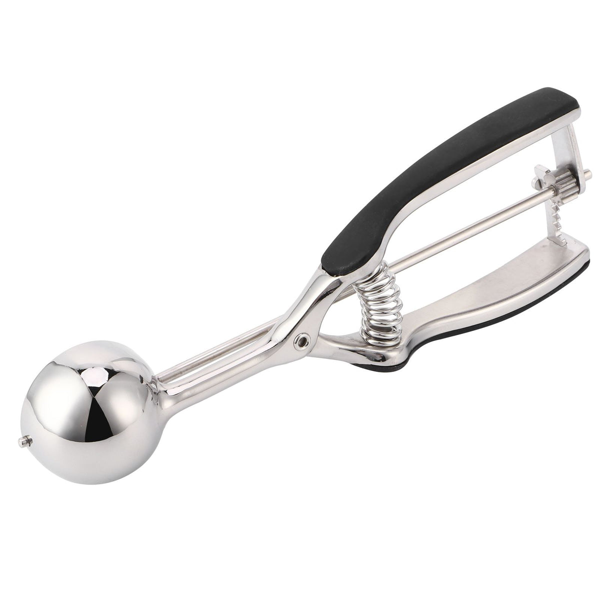 Stainless steel ice cream spoon and fruit scoop with 44mm digging ball for kitchen and outdoor play, by Everything Baby.