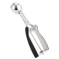 Stainless steel ice cream and fruit scoop with 44mm ball for kitchen, ideal for scooping ice cream, melons, and fruits.