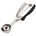Stainless steel ice cream and fruit scoop with 44mm diameter for kitchen use, designed for scooping ice cream, melons, and fruit.
