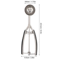 Stainless steel ice cream spoon and melon baller for kitchen use, with a 44mm digging ball, suitable for outdoor play and food prep.