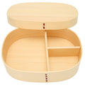 Japanese style wooden lunch box with single layer design, ideal for kids' pretend play food and sushi containers.