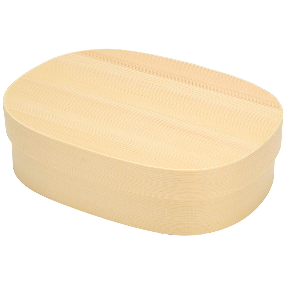Portable Japanese style wooden lunch box with single layer design for kids, ideal for sushi and pretend play tabletop meals.