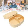 Japanese-style wooden lunch box with single layer design, perfect for kids' pretend play food and tableware.