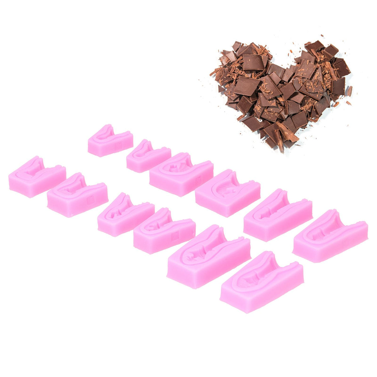 Silicone mold set with international chess shapes for fondant, chocolate, cake decorating, and soap crafting.