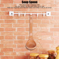 Lightweight wooden soup spoon with long handle and hanging hole, suitable for kids' outdoor play, by Everything Baby.