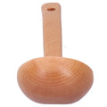 Wooden soup spoon with long handle, hanging hole, lightweight design, ideal for kids' outdoor play, by Everything Baby
