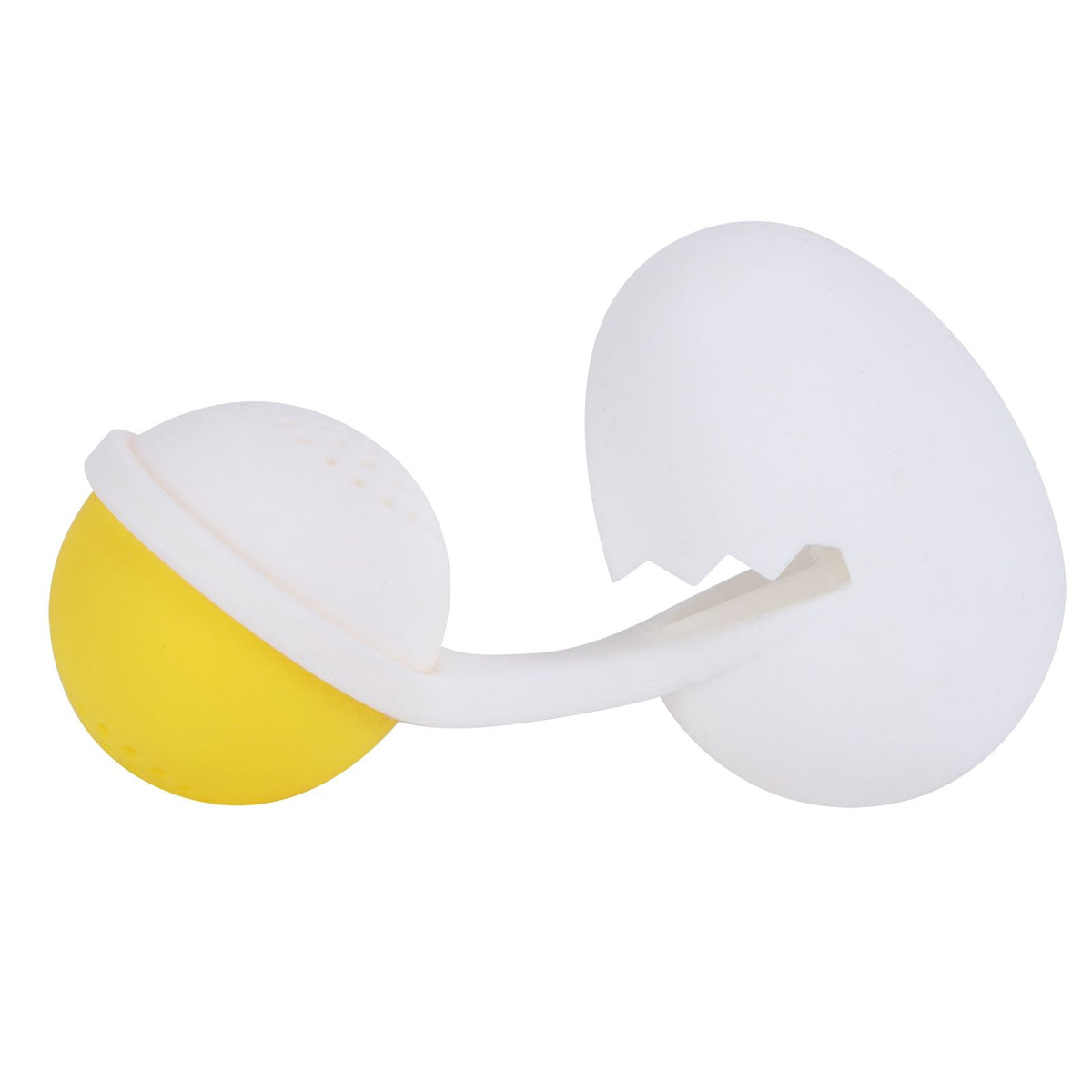 Cute egg-shaped silicone tea infuser strainer for loose leaf tea, ideal for kitchen use and tea brewing.