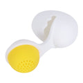Cute egg-shaped silicone tea infuser strainer for loose leaf tea, designed for kitchen use and easy to fill and clean.