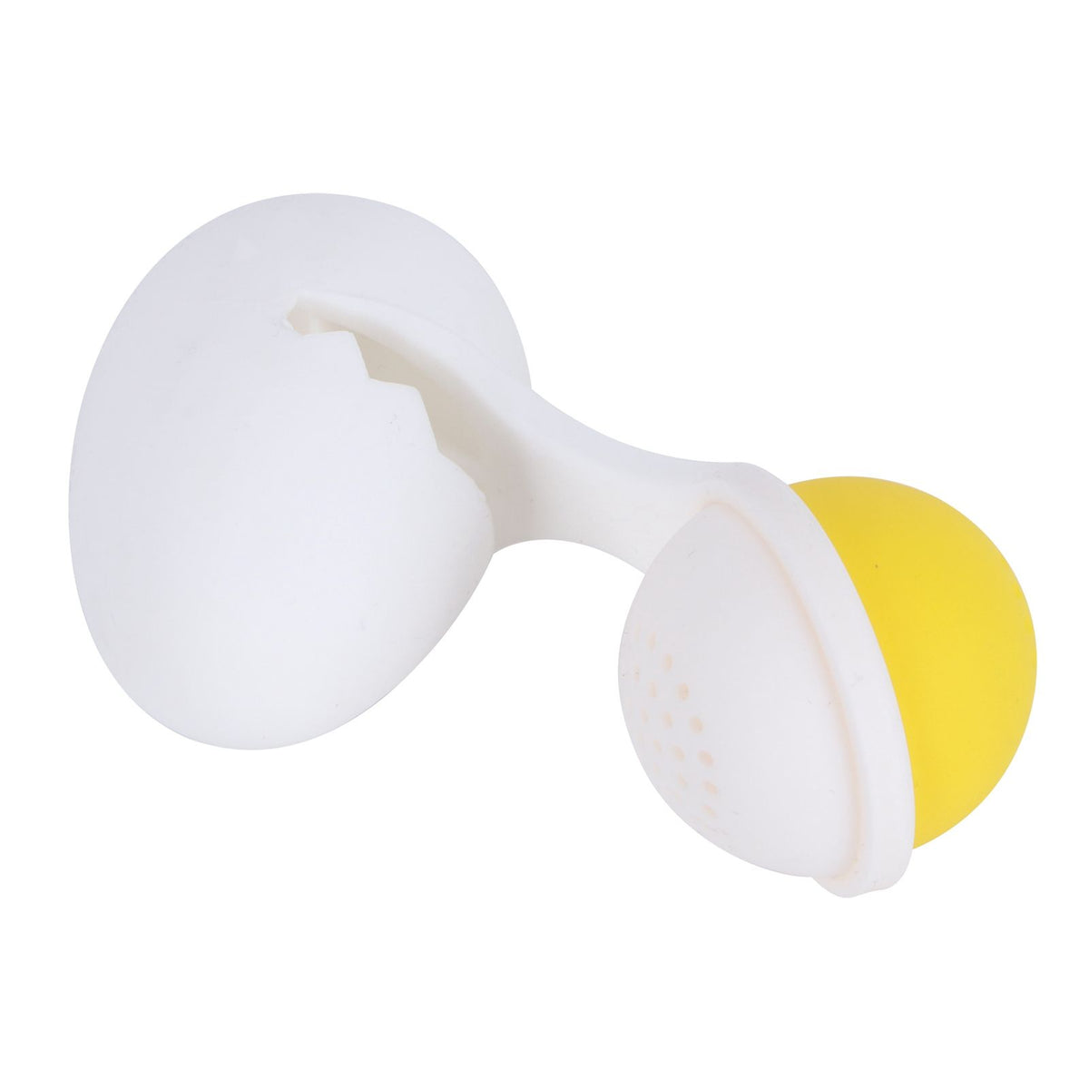 Cute egg-shaped silicone tea infuser strainer for loose leaf tea, designed for kitchen use and easy to fill and clean.