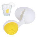 Cute egg-shaped silicone tea infuser strainer for loose leaf tea, designed for kitchen use and easy to fill and clean.