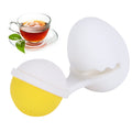 Cute egg-shaped silicone tea infuser strainer for loose leaf tea, designed for easy use in kitchen tea brewing.