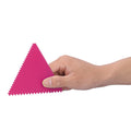 Rose red 3-piece cake scraper set with irregular teeth for smooth frosting and decorating, ideal for baking and cake decorating.