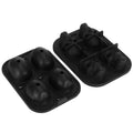 Silicone skull-shaped ice tray with two funnels, ideal for Halloween-themed ice or treats, in a kitchen setting.
