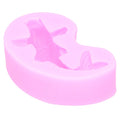 Pink goldfish-shaped silicone mold for fondant, cake decoration, and chocolate, ideal for baby and kids baking projects.