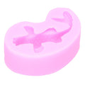 Pink goldfish-shaped silicone fondant mold for cake and chocolate decoration, ideal for baking and craft projects.
