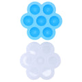 Sky blue 7-grid silicone baby food storage container with lid, ideal for feeding and supplement storage for babies and kids.