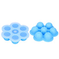 Sky blue silicone baby food storage box with lid, 7-grid design for feeding and supplement organization by Everything Baby