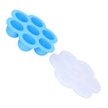 Sky blue silicone baby food storage container with lid, 7-grid supplement box for feeding and nursery use by Everything Baby.