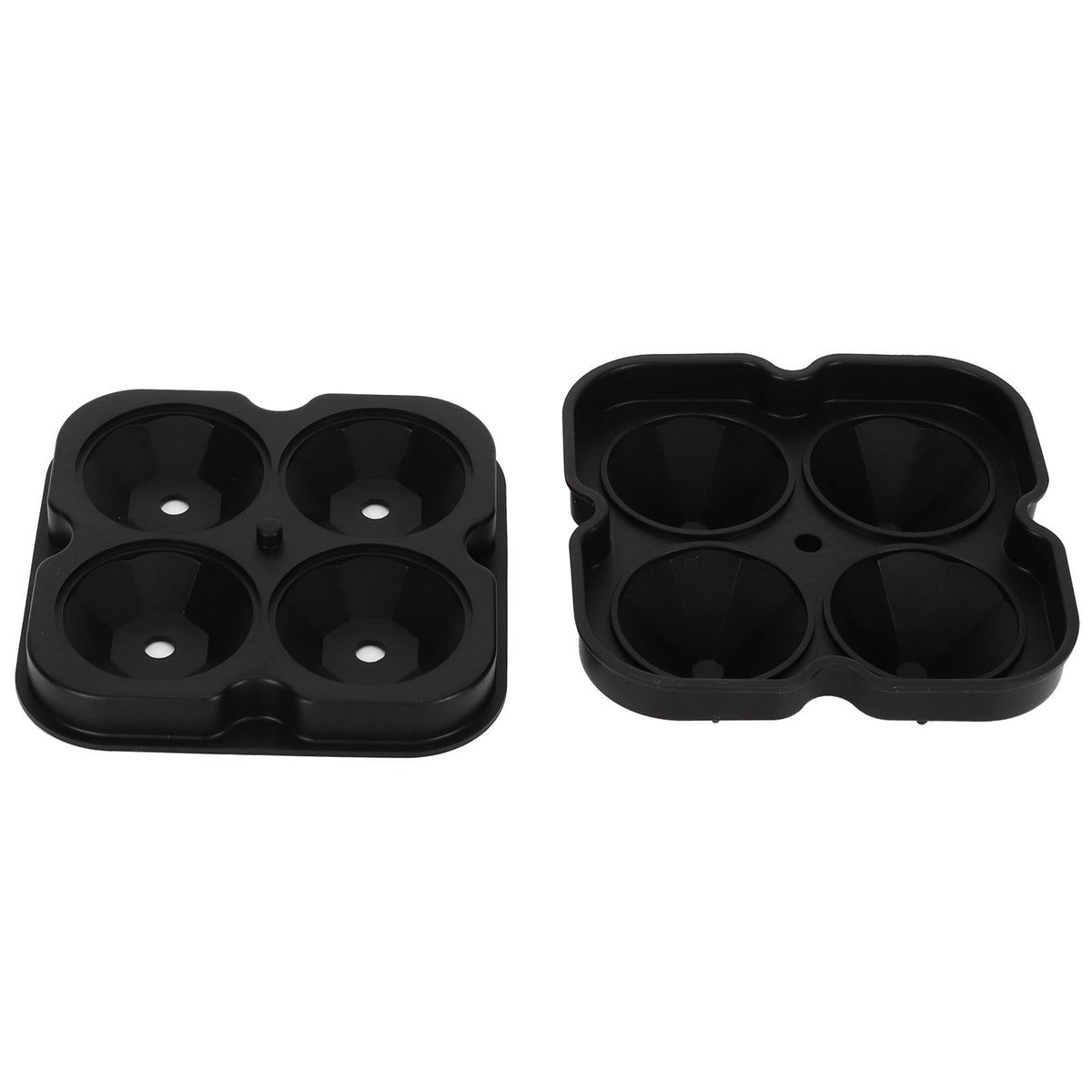 Black 4-grid ice mold tray by Everything Baby, reusable diamond-shaped ice cube maker for home kitchen use.