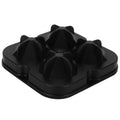 Black 4-grid diamond-shaped ice cube tray by Everything Baby, reusable silicone mold for making stylish ice cubes at home.