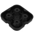 Black 4-grid diamond-shaped ice cube tray by Everything Baby, reusable silicone mold for making ice cubes at home.
