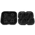 Black 4-grid diamond-shaped ice cube tray by Everything Baby, reusable silicone mold for making creative ice cubes at home.