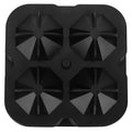 Black 4-grid ice mold tray from Everything Baby creating reusable diamond-shaped ice cubes for home use