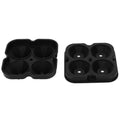 Black 4-grid diamond-shaped ice cube tray by Everything Baby, reusable silicone mold for making fun, geometric ice cubes at home.