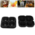 Black 4-grid diamond-shaped ice cube mold by Everything Baby, reusable silicone tray for making creative ice cubes at home.