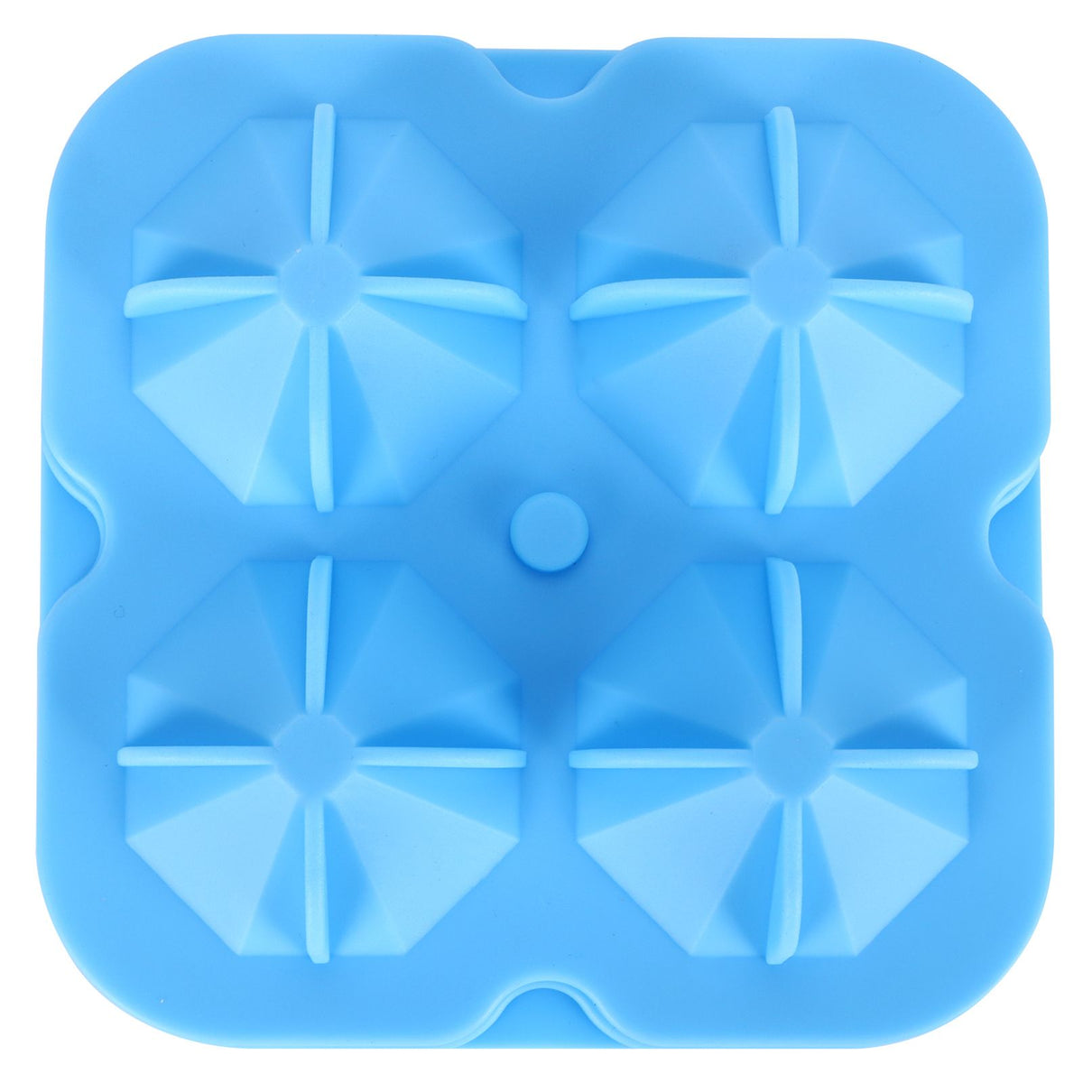 Blue 4-grid ice mold from Everything Baby, reusable diamond-shaped ice cube tray for home kitchen use