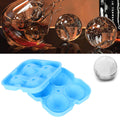Blue 4-grid ice mold from Everything Baby creating reusable diamond-shaped ice cubes, perfect for home kitchen use.