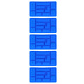 Blue silicone ice tray mold with 5 blocks, ideal for baking, making chocolates, or baby feeding molds in home bakery and kitchen.