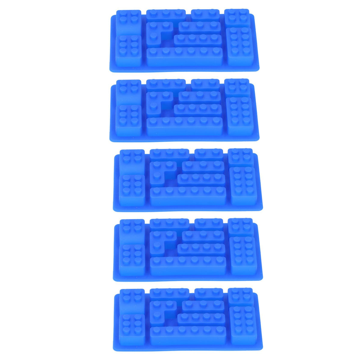 Blue silicone ice tray mold with block shape, ideal for baking, chocolates, and DIY kitchen projects in a bakery or home setting.