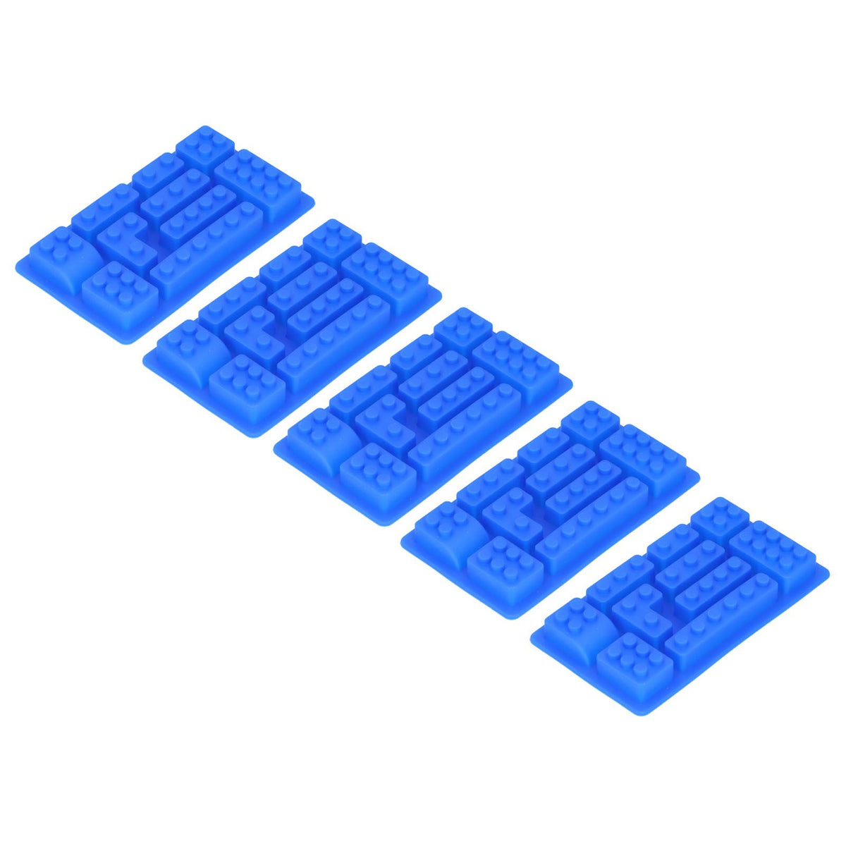 Blue silicone ice tray mold with block shape for DIY baking, chocolate, and cake making, ideal for bakery and home use.