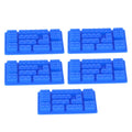 Blue silicone ice tray mold with 5 blocks for making ice, chocolate, or cake shapes, suitable for baking and DIY culinary projects.