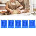 Blue silicone ice tray mold with 5 blocks, ideal for making ice, chocolates, or cake decorations for baking at home.