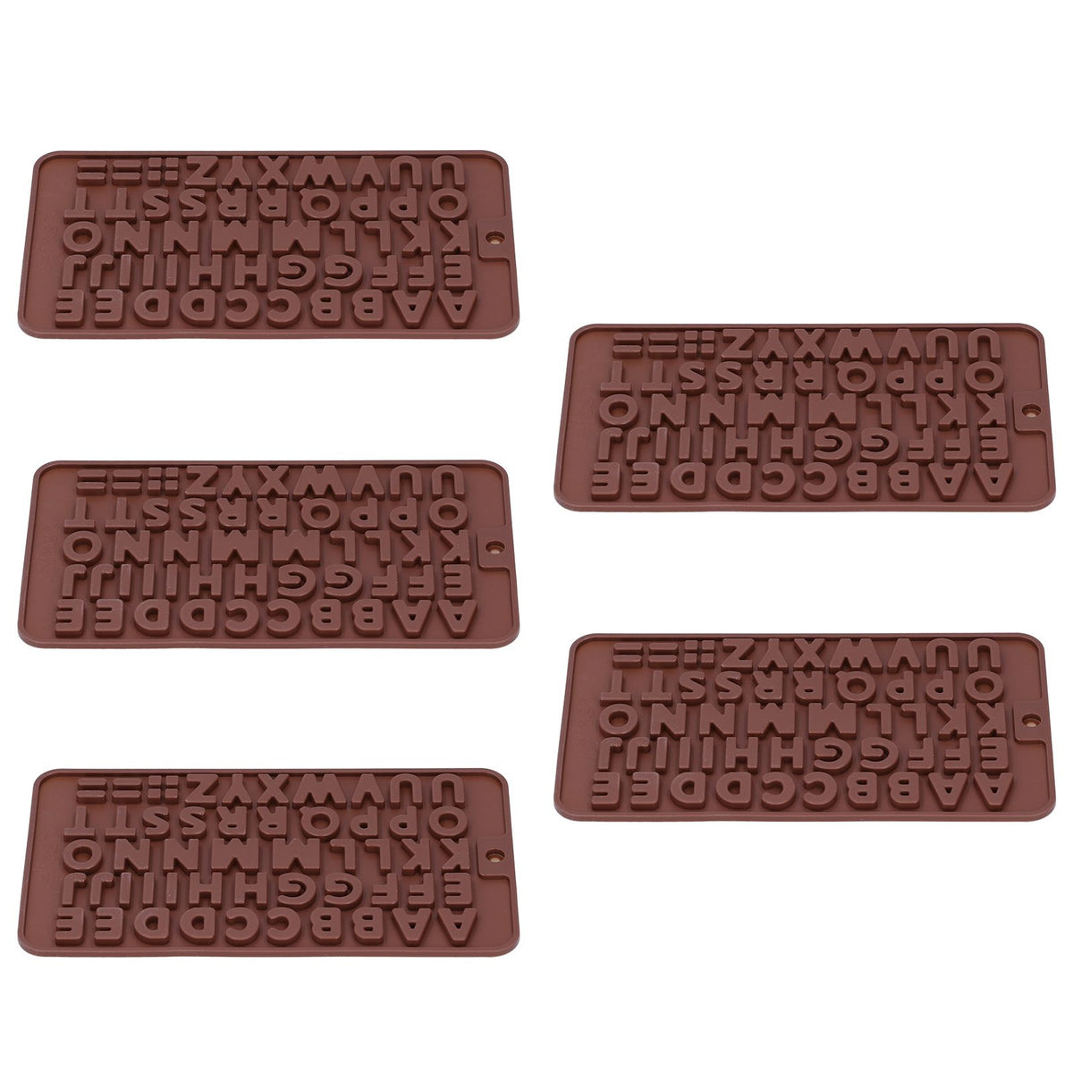 Set of 5 cute silicone baking molds for chocolate, pudding, and cake, designed for kids' kitchen and feeding use.