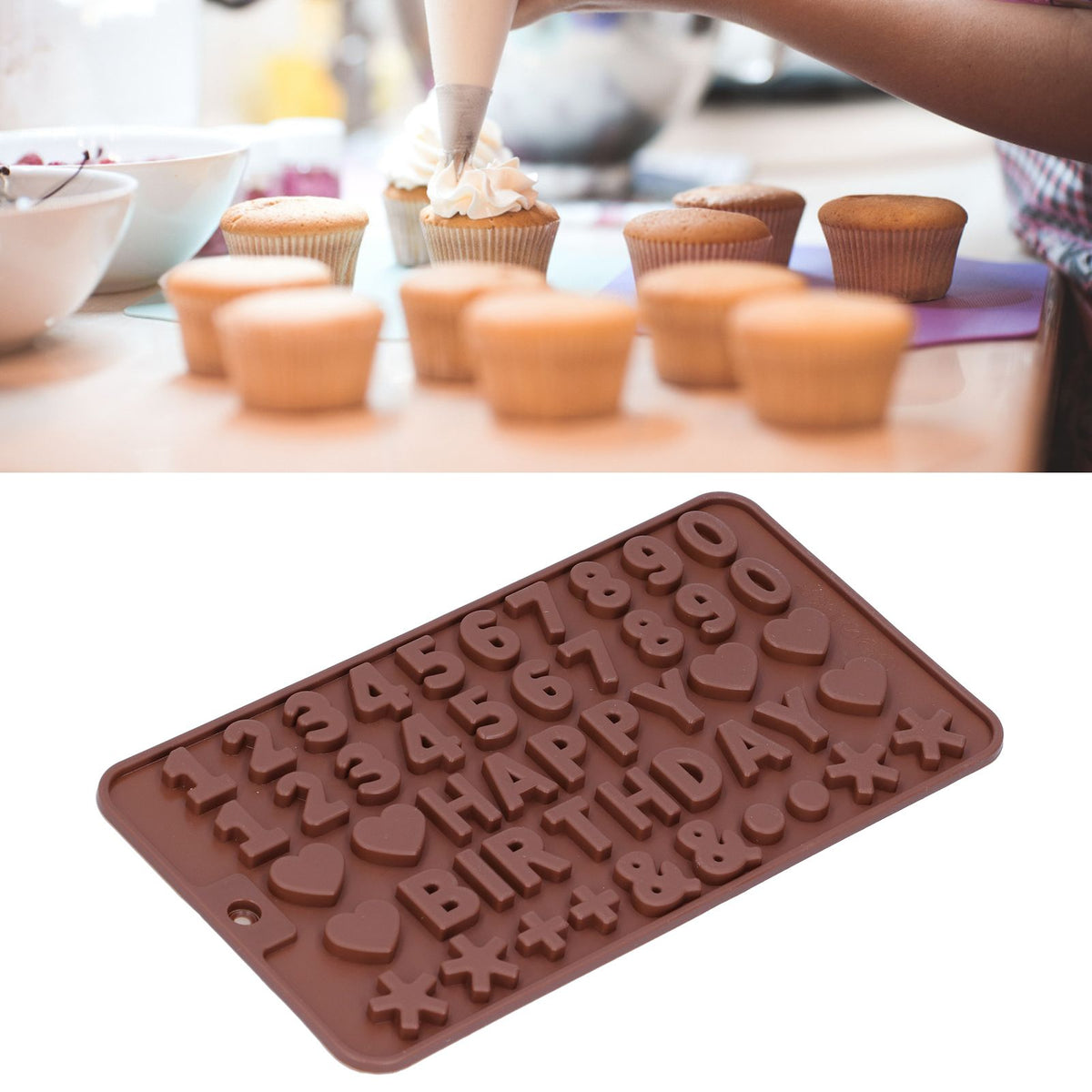 Set of 5 cute-shaped silicone baking molds for chocolates, puddings, and cakes from Everything Baby, ideal for kitchen and home use.