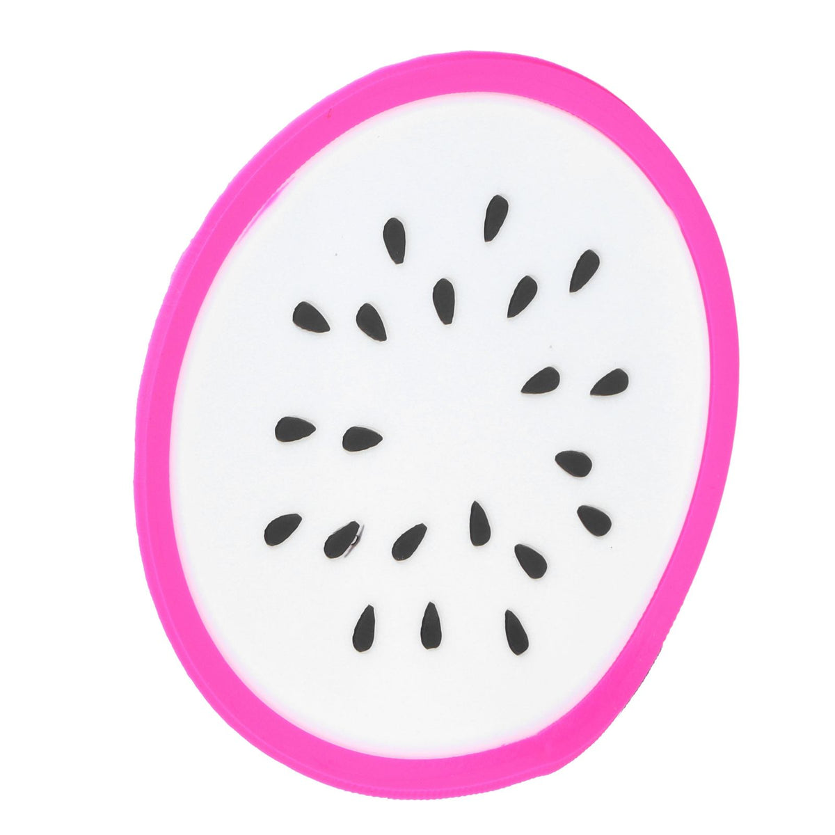 Dragon fruit-shaped silicone coaster tableware placemat, soft and colorful drink holder mat for kitchen and baby feeding accessories.