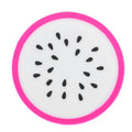 Dragon fruit-shaped silicone coaster and placemat for cups, featuring vibrant fruit design, ideal for kitchen and dining accessories.