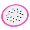 Dragon fruit-shaped silicone coaster and placemat for drinks, designed for kitchen use and compatible with baby feeding accessories