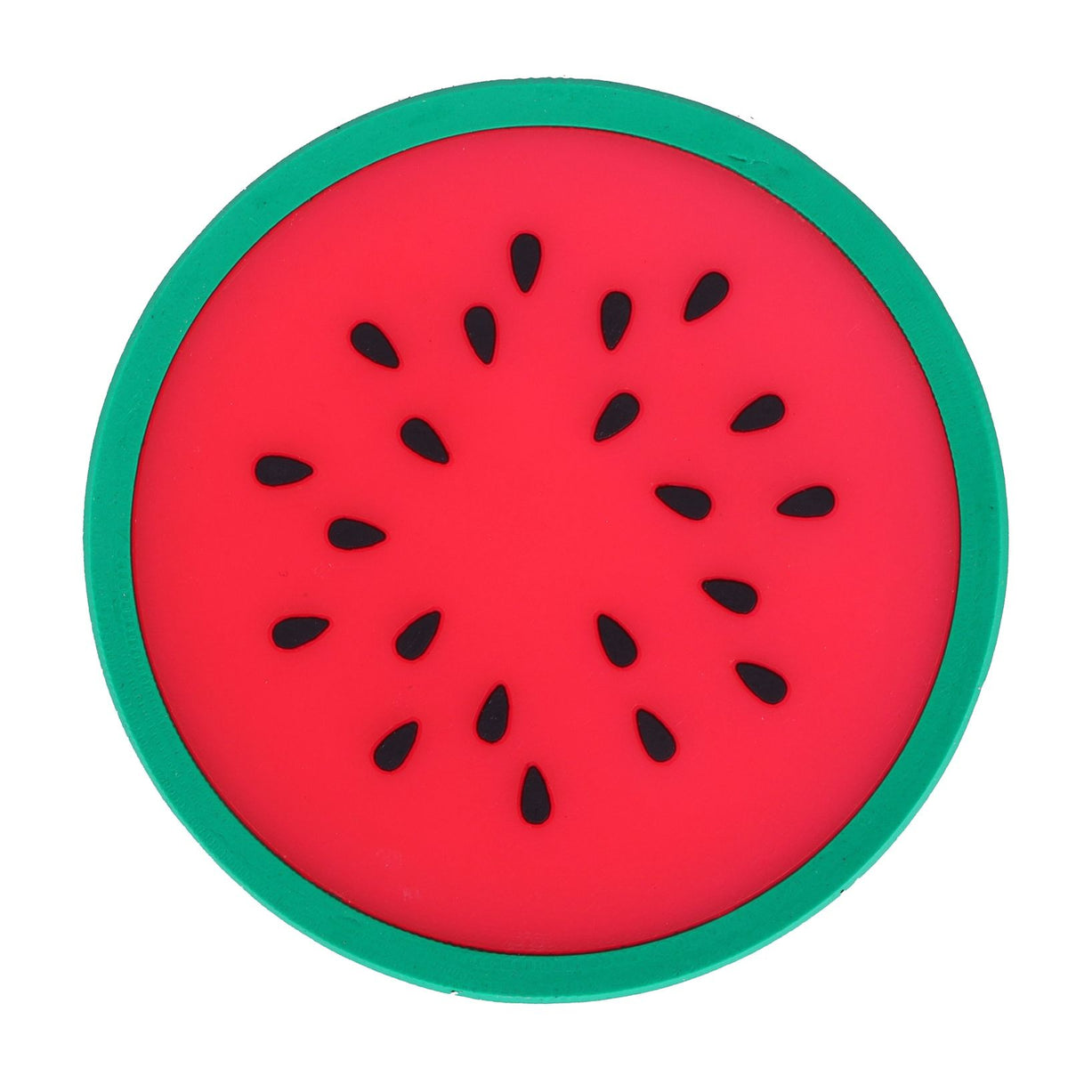 Watermelon-shaped silicone coaster and placemat for cups, ideal for kids' dining and drink protection, by Everything Baby.