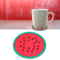 Watermelon-shaped silicone coaster and placemat for cups, ideal for kids' nursing and feeding tableware accessories.