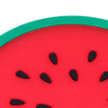 Silicone watermelon-shaped coaster and placemat for cups, ideal for kids' dining and nursing tableware accessories.