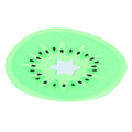 Silicone kiwi-shaped coaster and placemat for cups, ideal for baby and kids nursing and feeding tableware accessories.