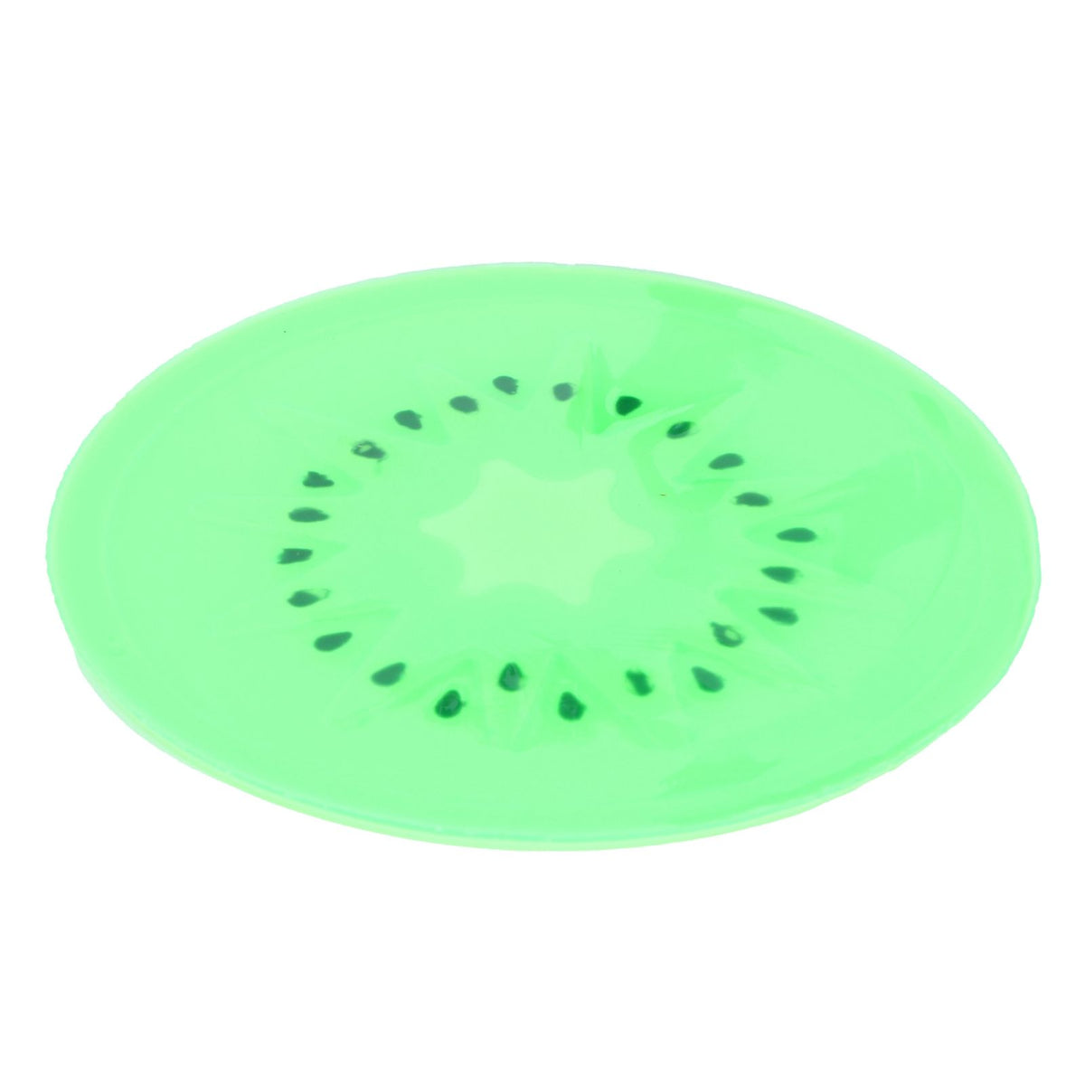 Silicone kiwi fruit-shaped coaster tableware placemat for cups and drinks, ideal as a kitchen accessory for kids and babies.