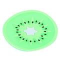 Silicone kiwi fruit-shaped coaster and placemat for cups, ideal for kitchen or baby feeding accessories.