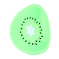 Silicone kiwi fruit-shaped coaster and placemat for cups, ideal for kitchen use and baby feeding accessories.