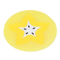 Carambola-shaped silicone coaster for cups and drinks, colorful fruit design, ideal as a kitchen or dining table accessory.